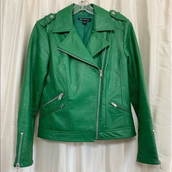 inc green leather jacket